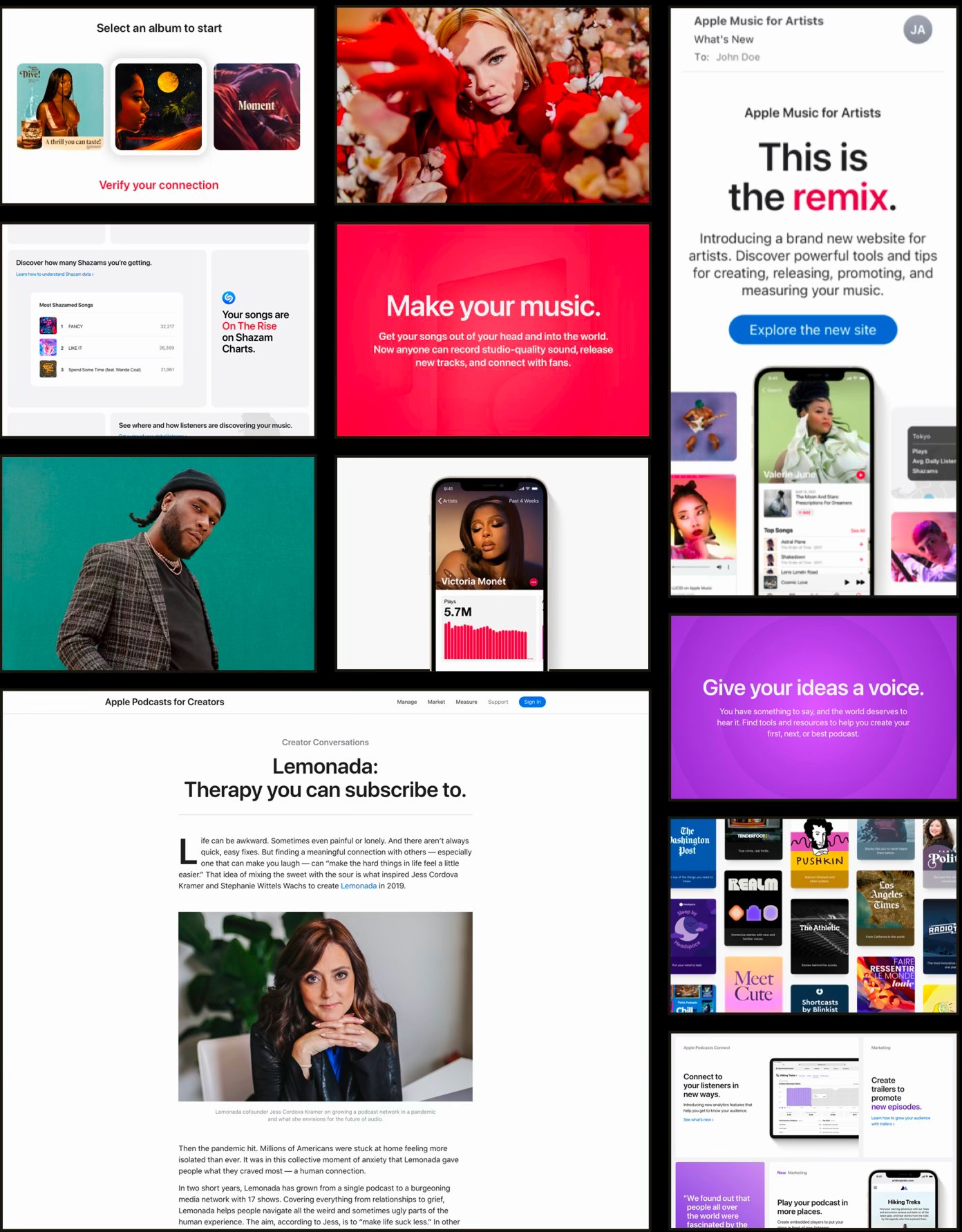 Apple Music for Artists and Apple Podcasts for Creators