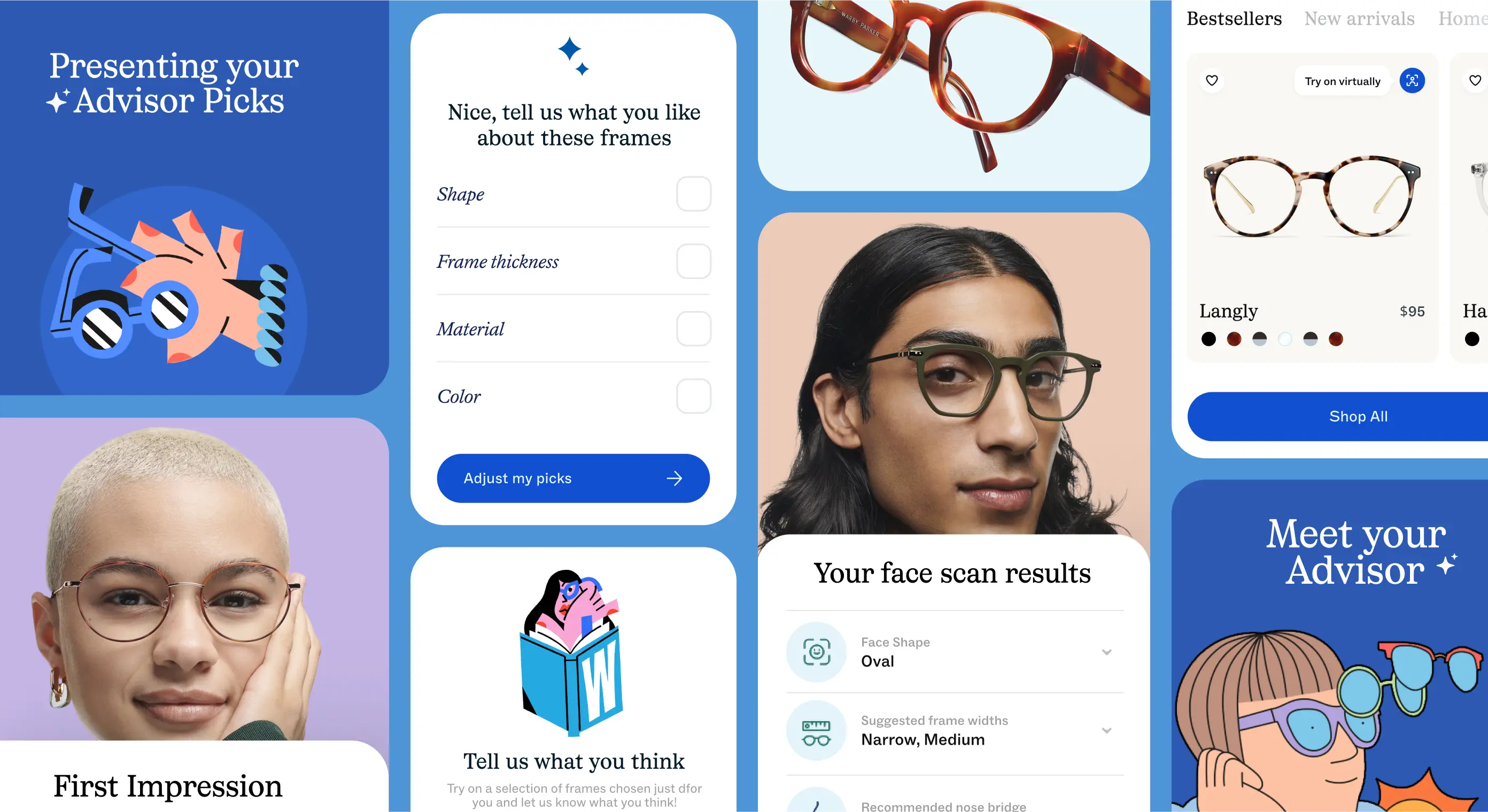 Warby Parker AI Advisor interface